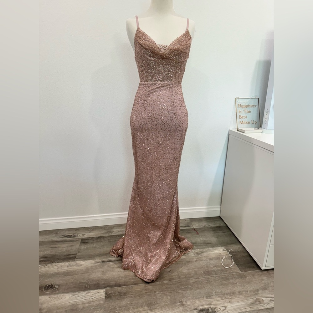 Hello Molly Gold Pink Sweetheart Maxi Dress